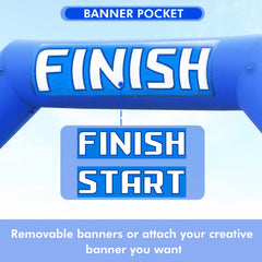 sewinfla removable banner detail showing logo attachment flexibility
