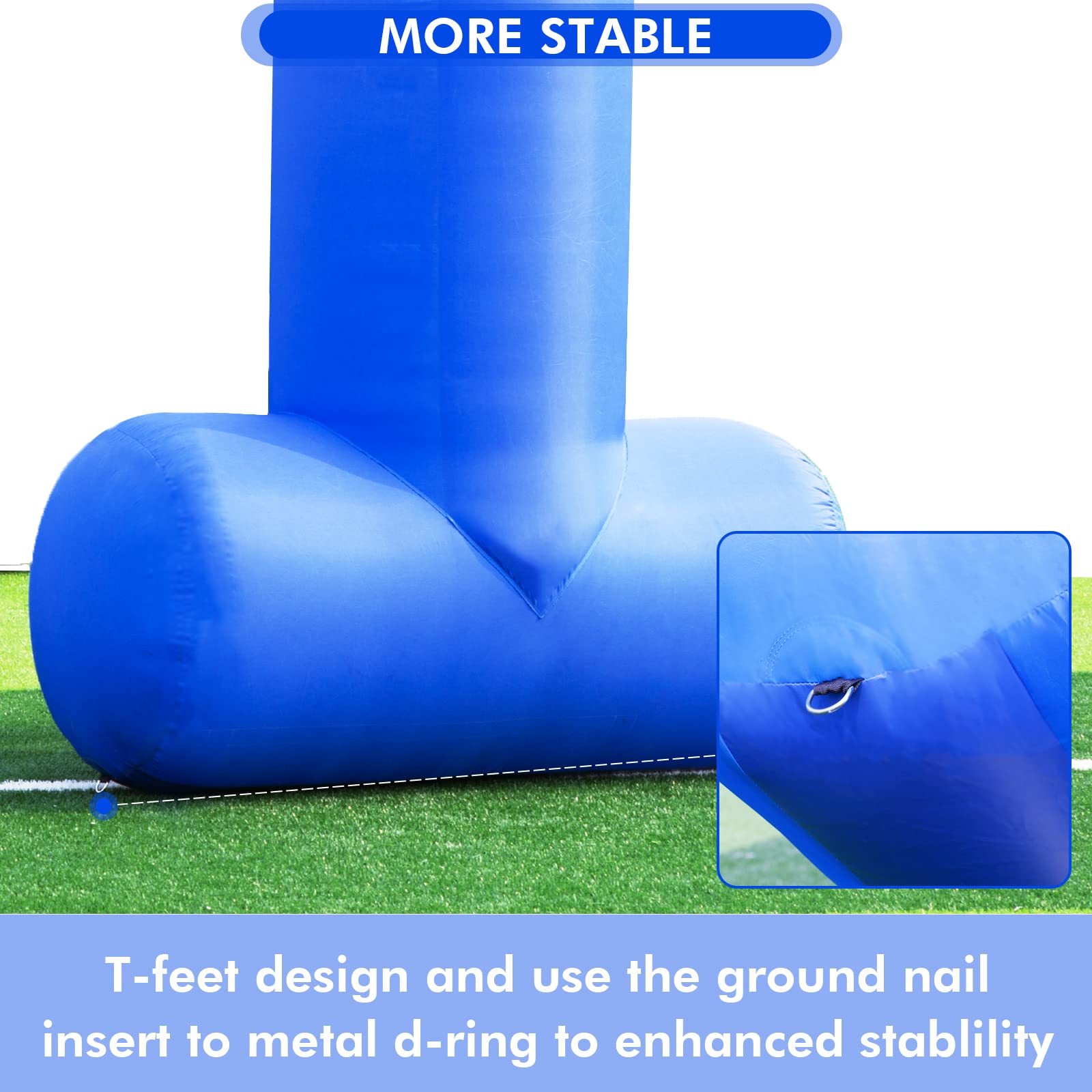sewinfla T-shaped foot base showing stable anchoring on flat ground