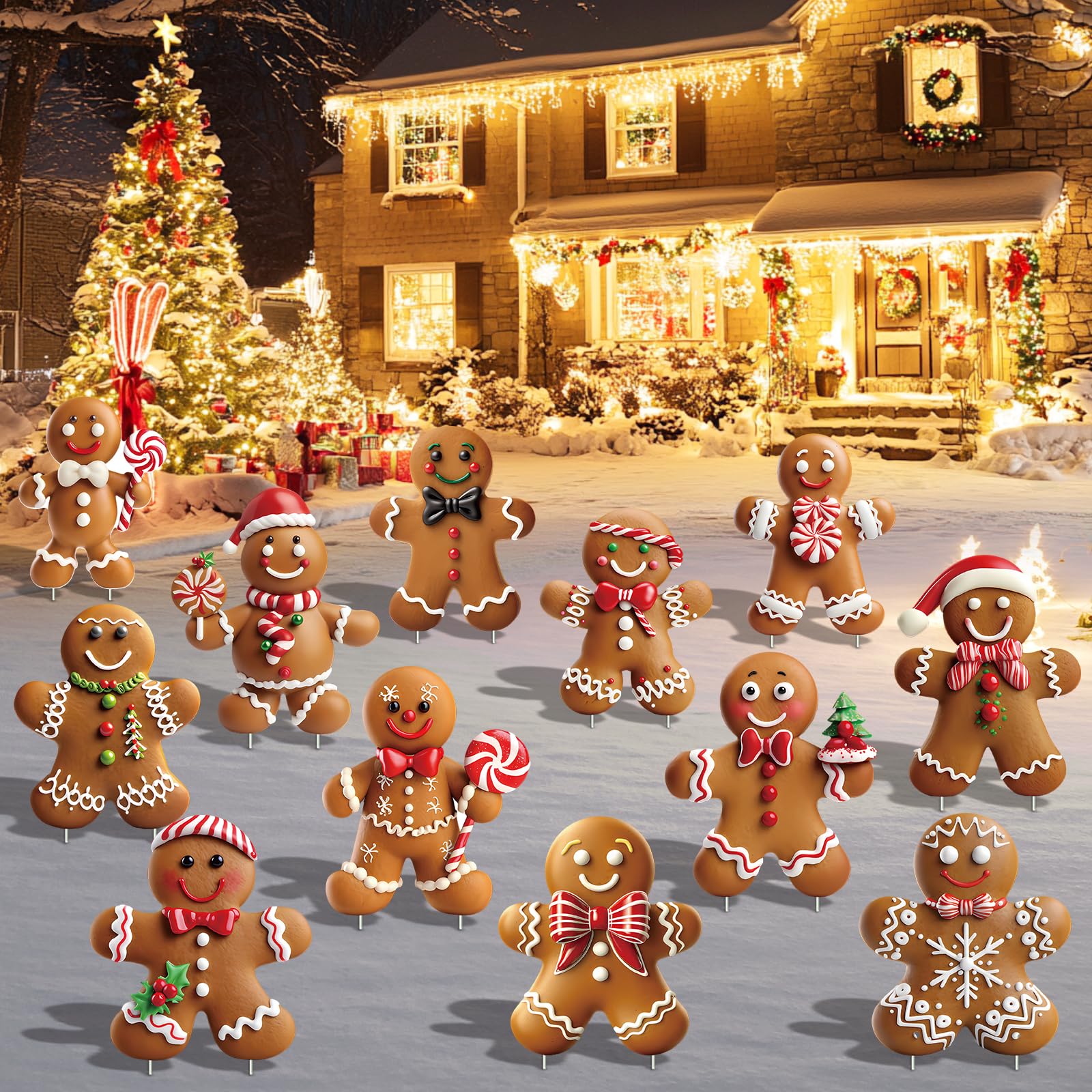 sewrung gingerbread on porch scene conveying welcoming holiday atmosphere