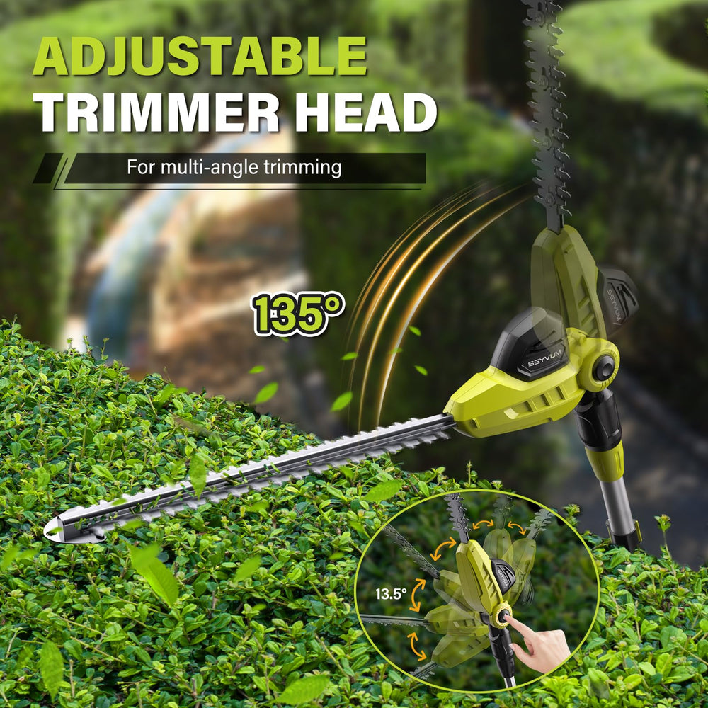 SEYVUM adjustable trimmer head angled for flexible cutting positions