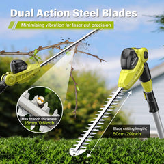 SEYVUM telescoping pole fully extended to reach tall hedges easily
