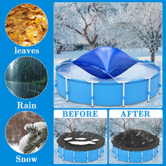 Sfcddtlg pillow with 49 ft rope tied to pool rail for secure center placement benefit