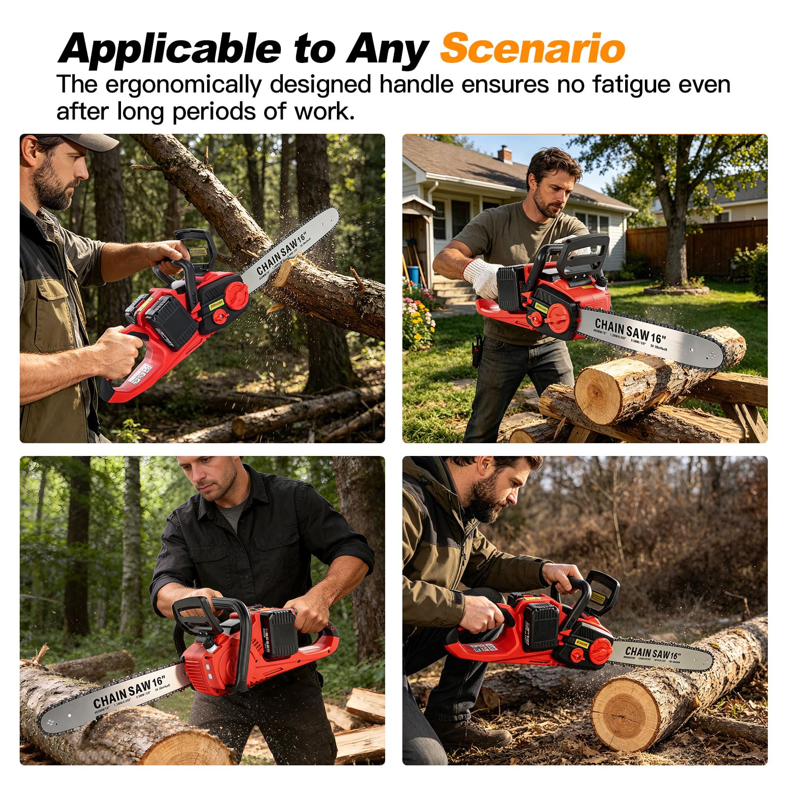 SFESGRER non-slip ergonomic handle and controls reducing vibration and operator fatigue