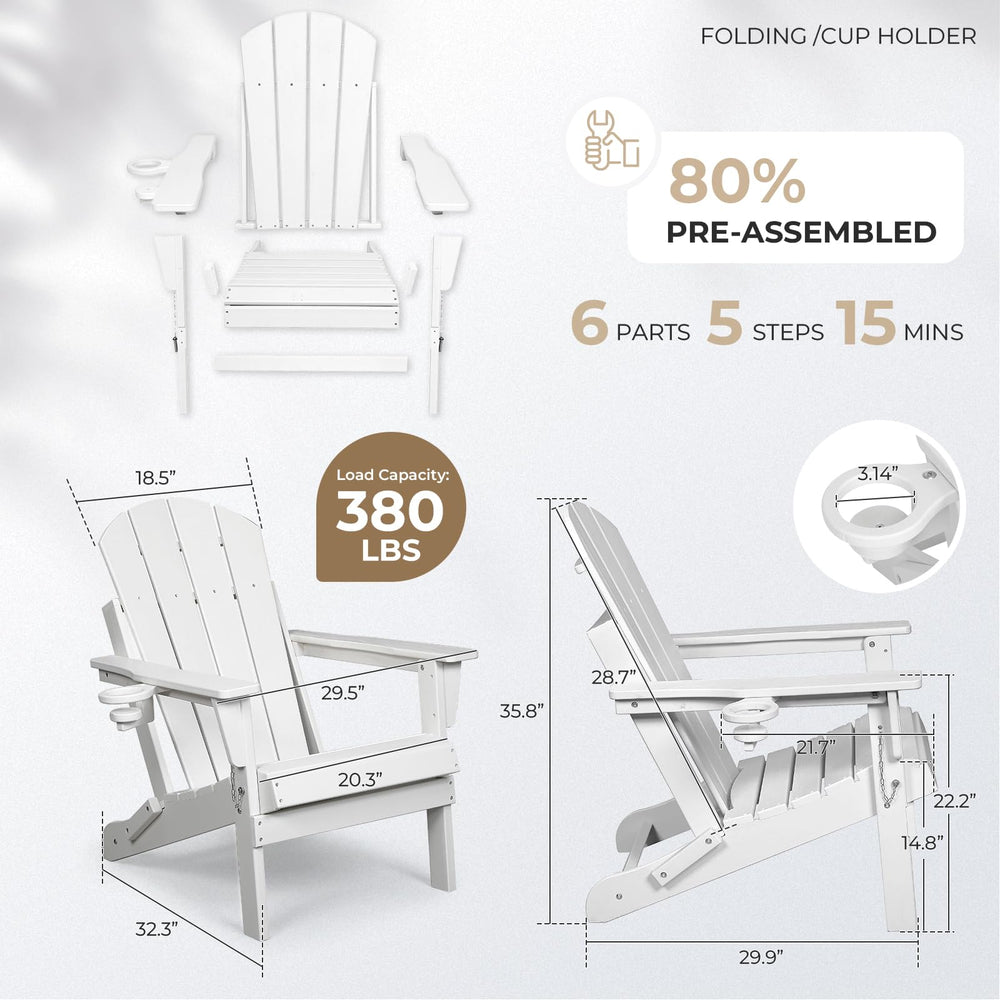SFYLODS Adirondack chair folded flat demonstrating compact storage benefit easy transport and space saving