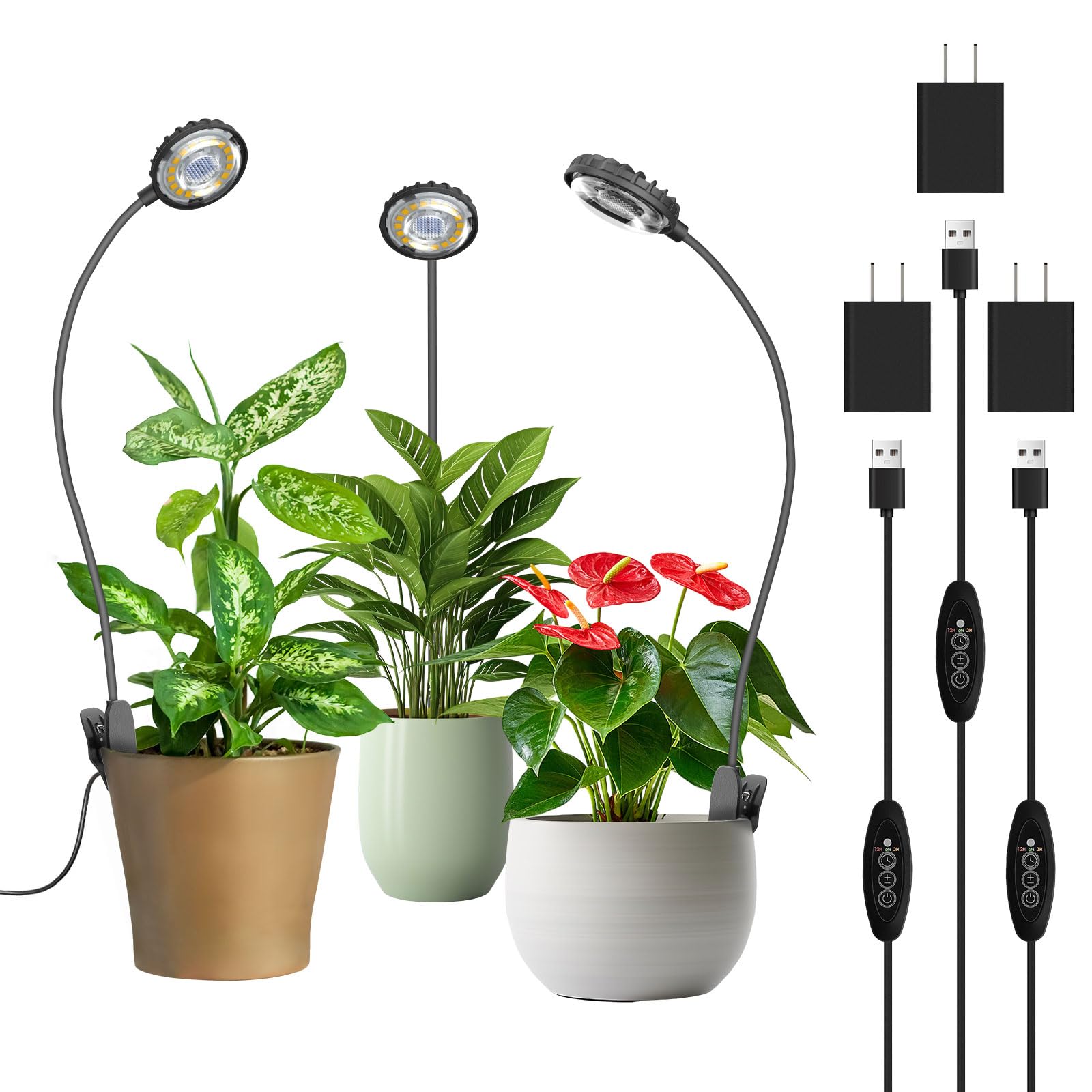 SGLEDs front view of mini clip grow light showing compact design and benefits