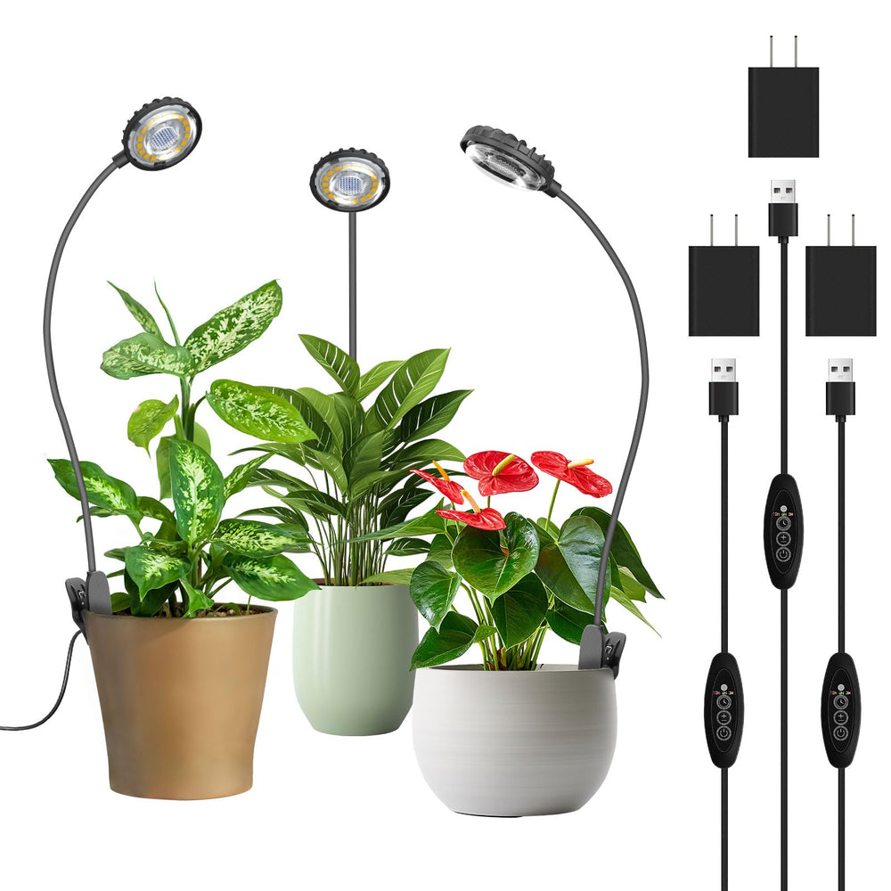 SGLEDs front view of mini clip grow light showing compact design and benefits