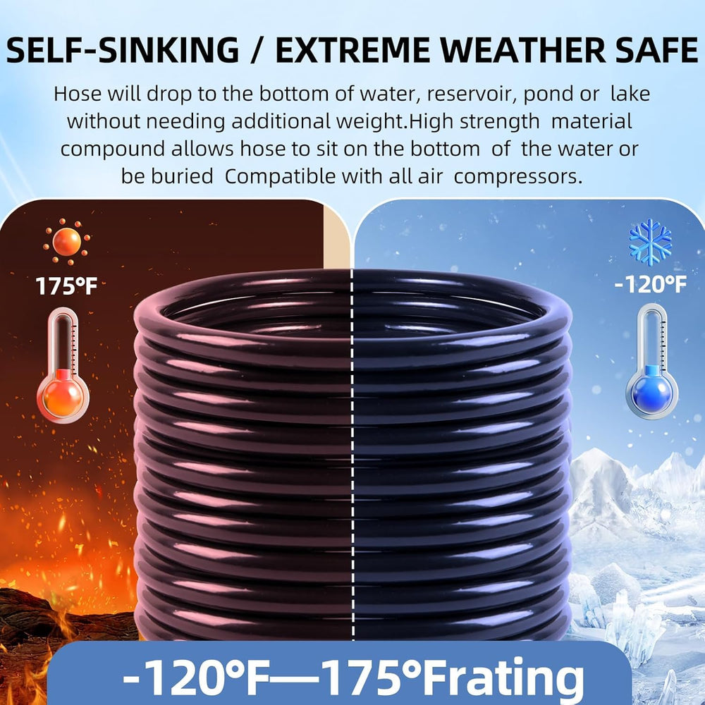 SGZFTAO hose submerged on pond bottom showing stable aeration placement