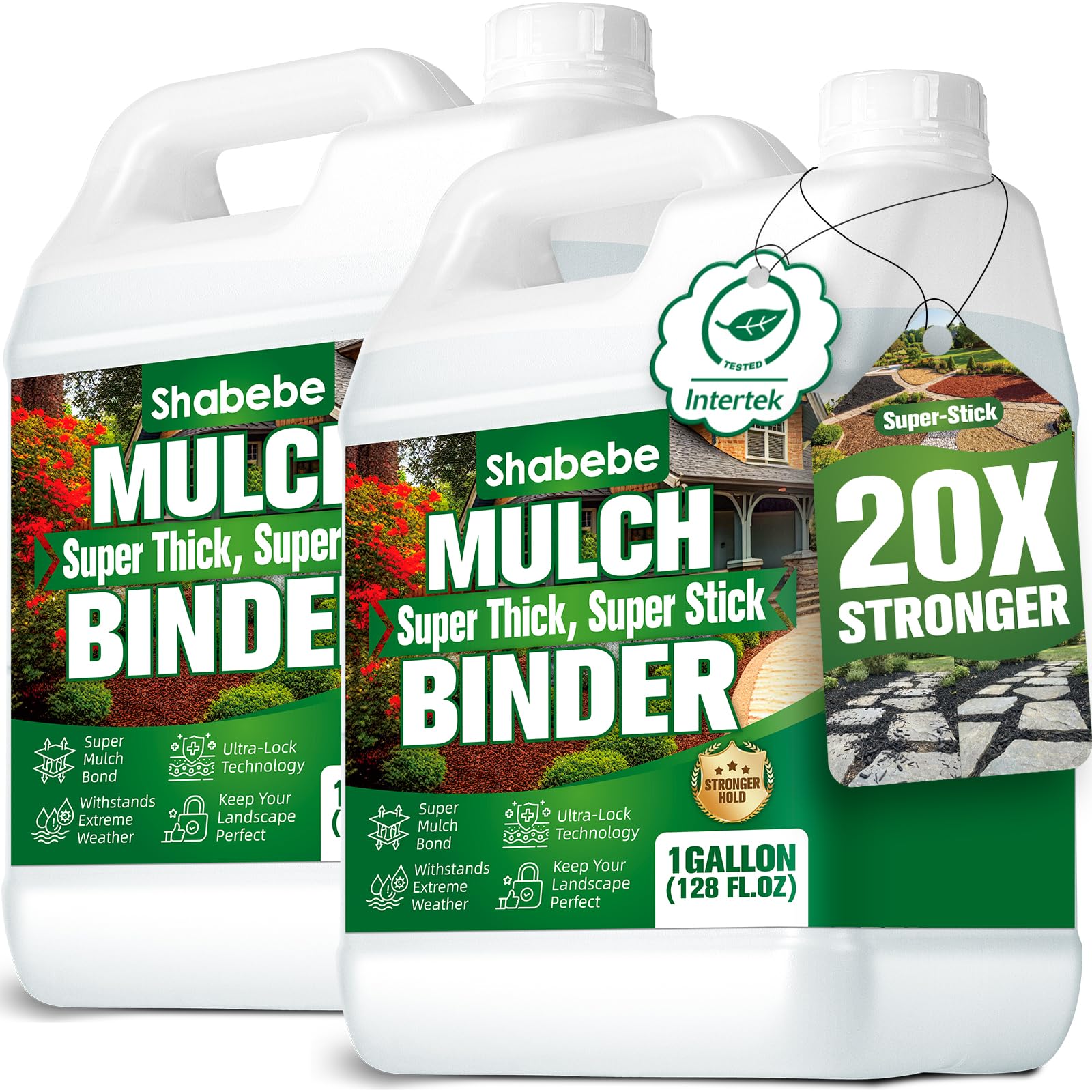 Shabebe two-gallon container front label showing brand and product benefit