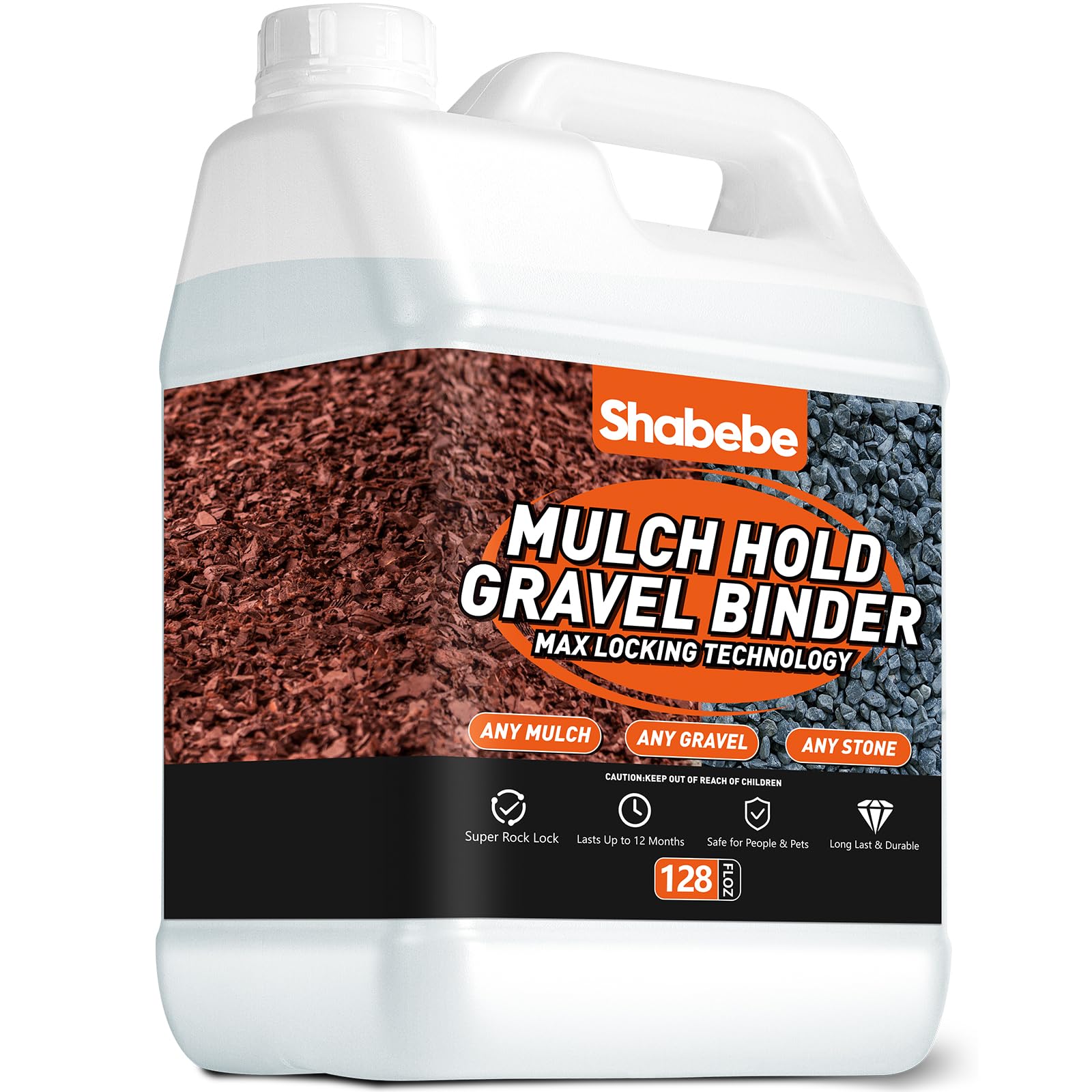 Shabebe front label on 1 gallon container showing product identity and benefits