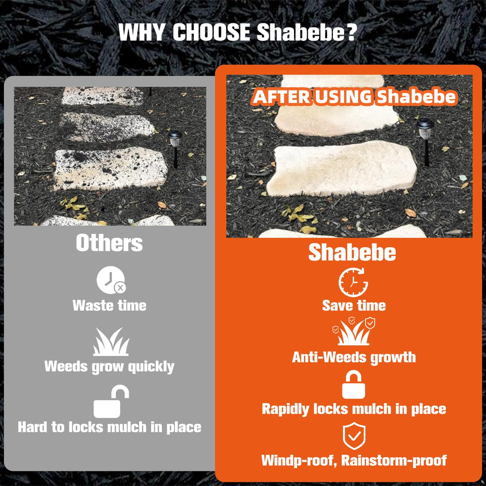 Shabebe treated mulch after rain showing weather resistance and stability