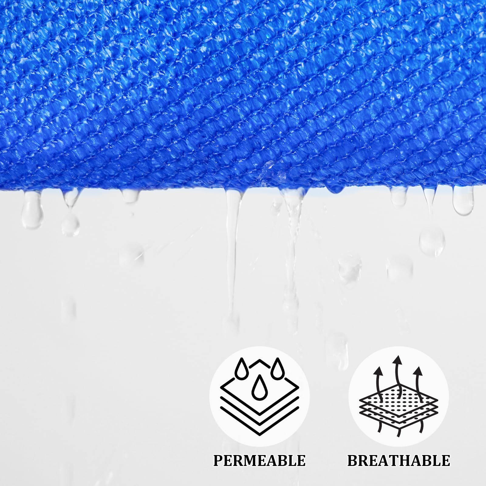 Shade&Beyond fabric texture closeup showing breathable HDPE weave for cooler shaded areas