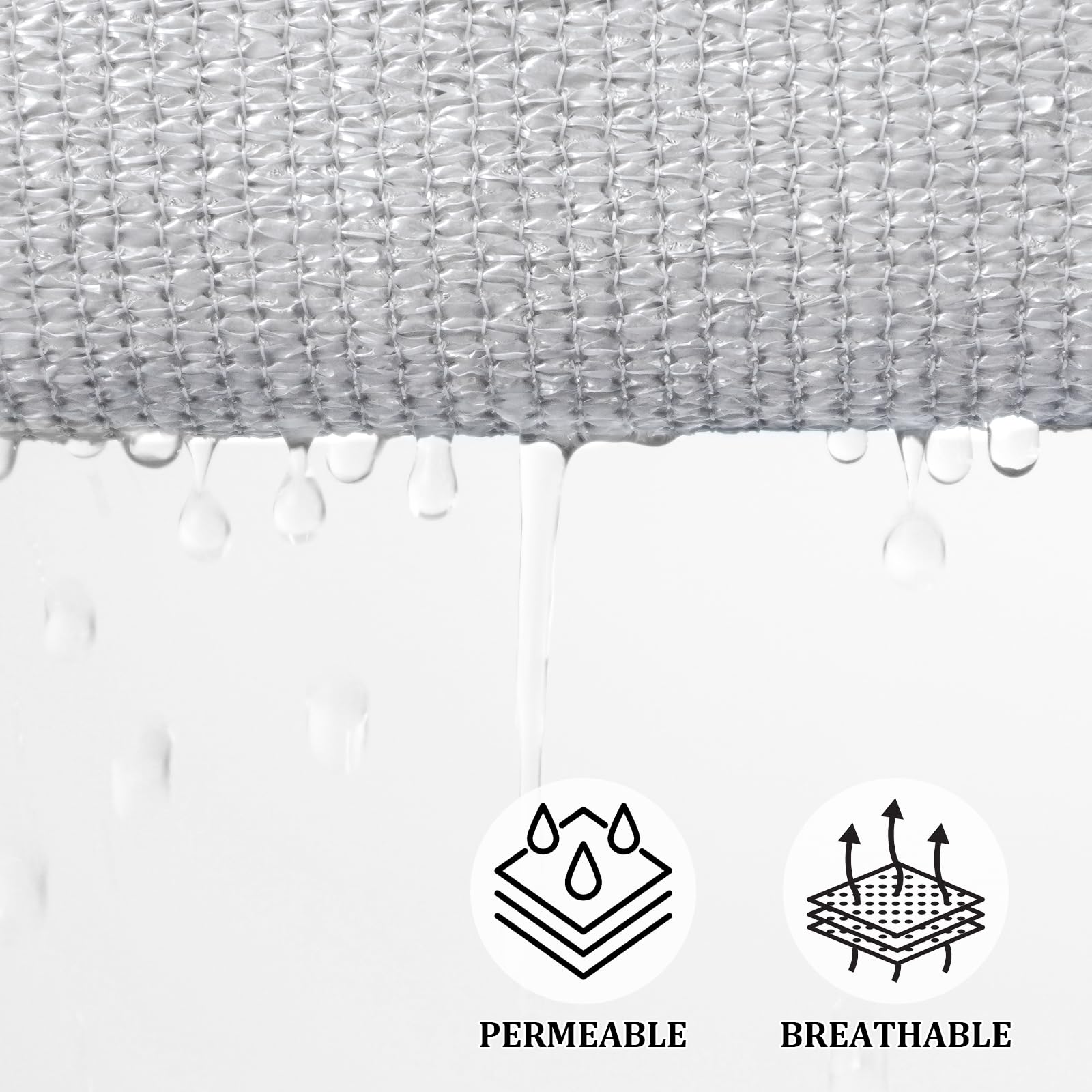 Shade&Beyond fabric weave texture highlighting breathable HDPE and sun protection