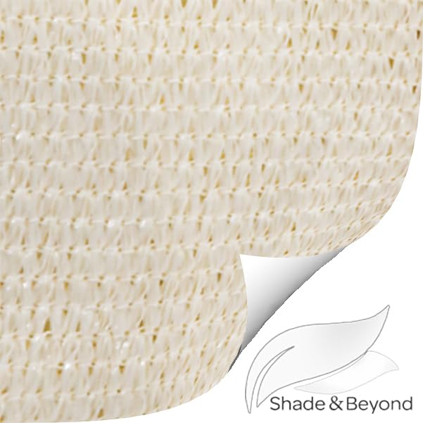 Shade&Beyond folded sail with label showing compact storage and easy transport benefit