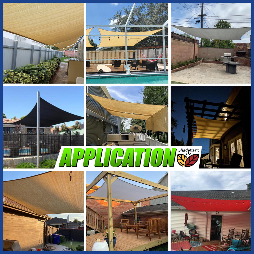 ShadeMart installed over patio offering shaded dining comfort and airflow