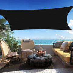 SHADESPEARE front view of black rectangular shade showing coverage and style benefit