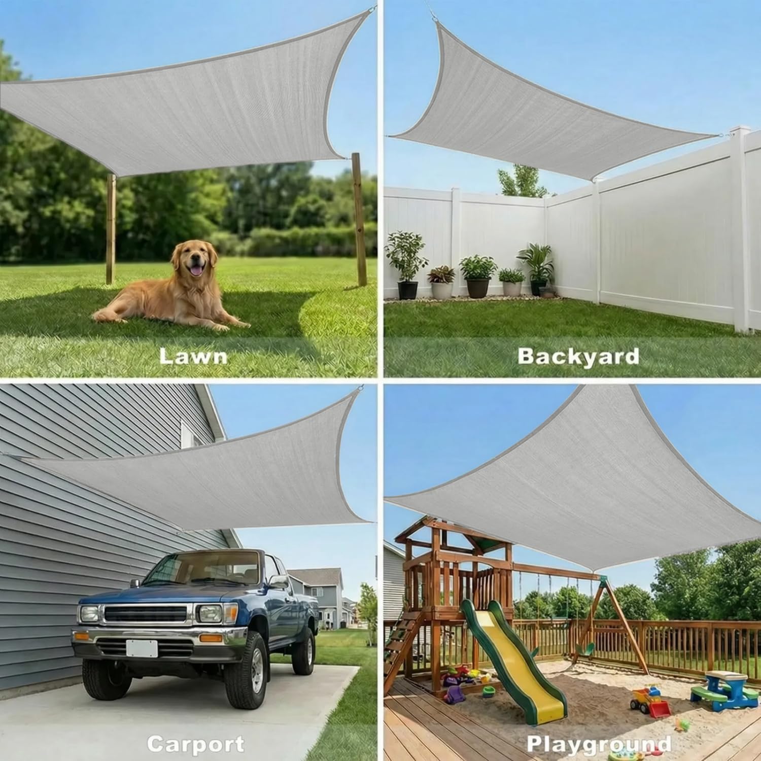 SHADEWIZ sail next to person showing size scale and real-world coverage benefit
