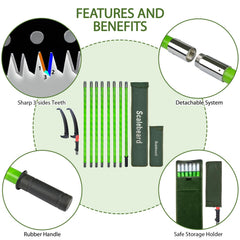 Shaledig pole connection detail showing secure join and quick assembly advantage