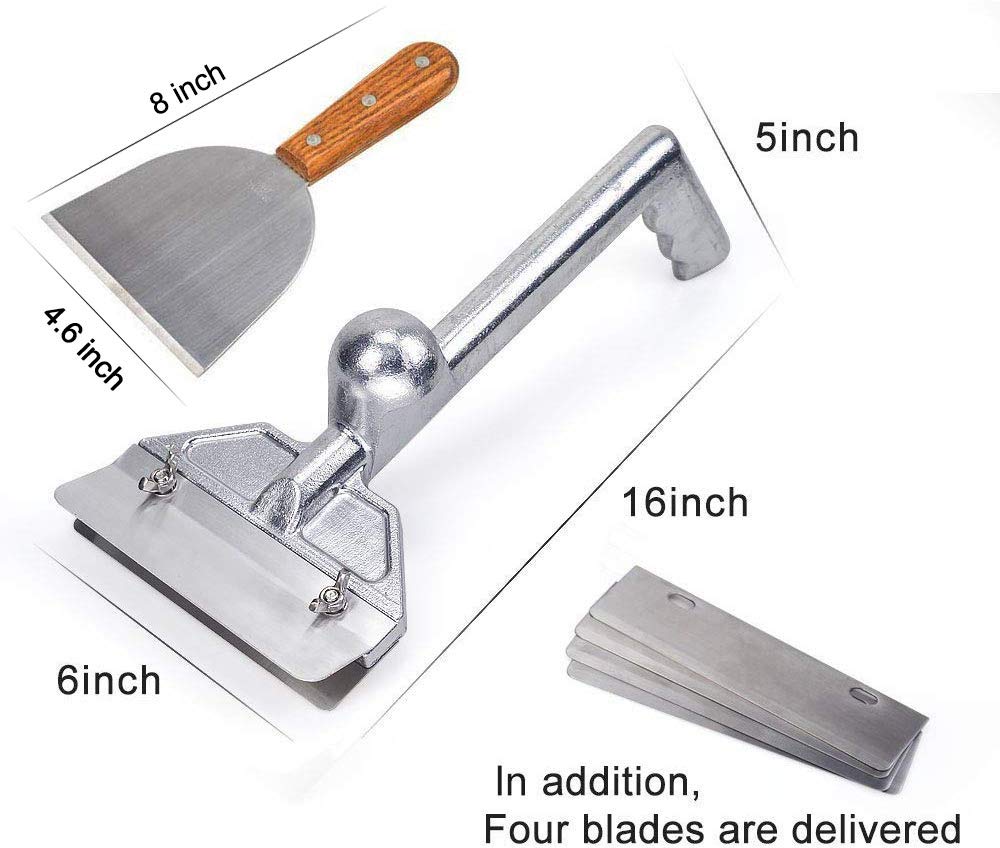 SHANGPEIXUAN scraper beside ruler showing compact 6 inch size for easy storage