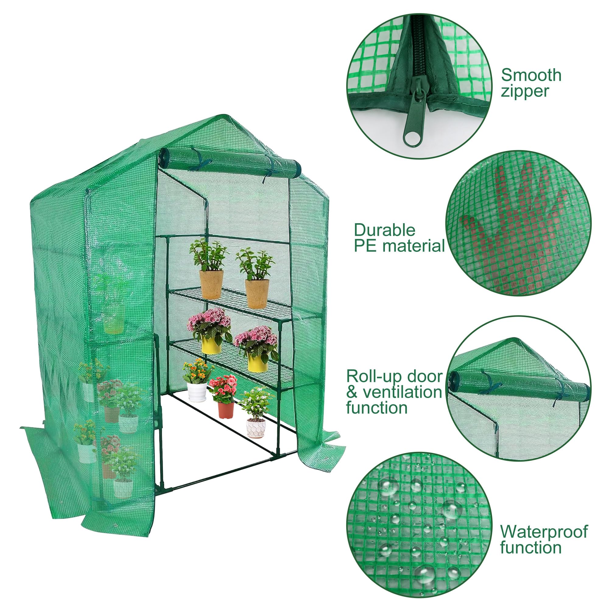 SHANGXING roll-up zipper door open for easy plant access