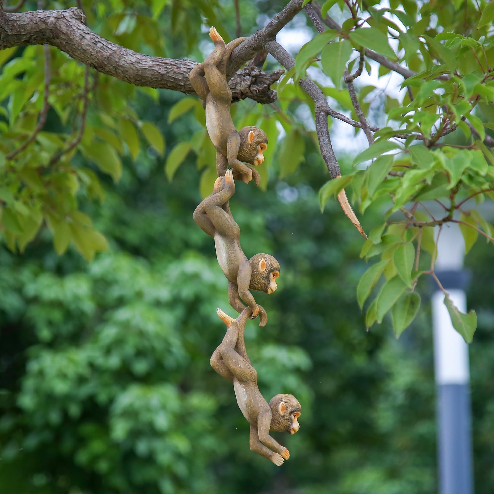 SHAODIE monkeys hanging on a tree demonstrating outdoor display and whimsical focal point