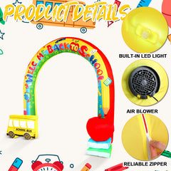 Shappy illuminated arch at night with LED lights enhancing visibility