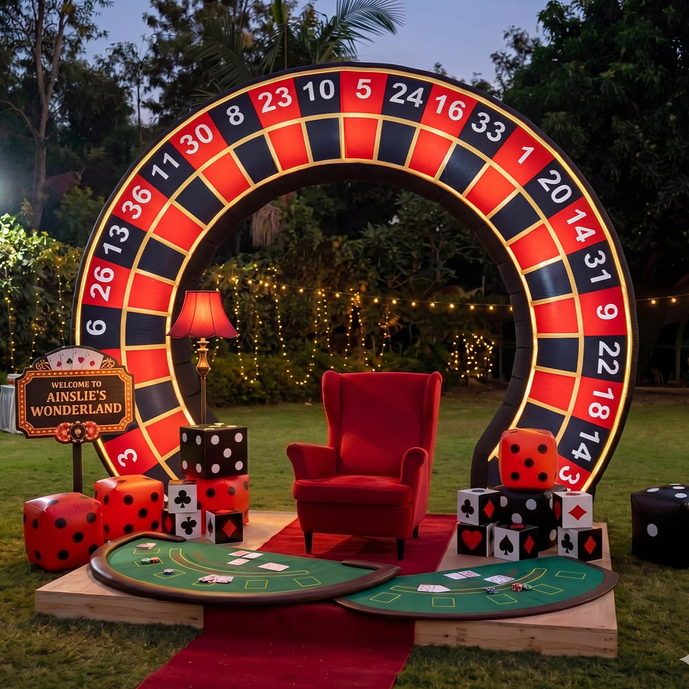 Shappy arch staked in backyard demonstrating stable outdoor installation