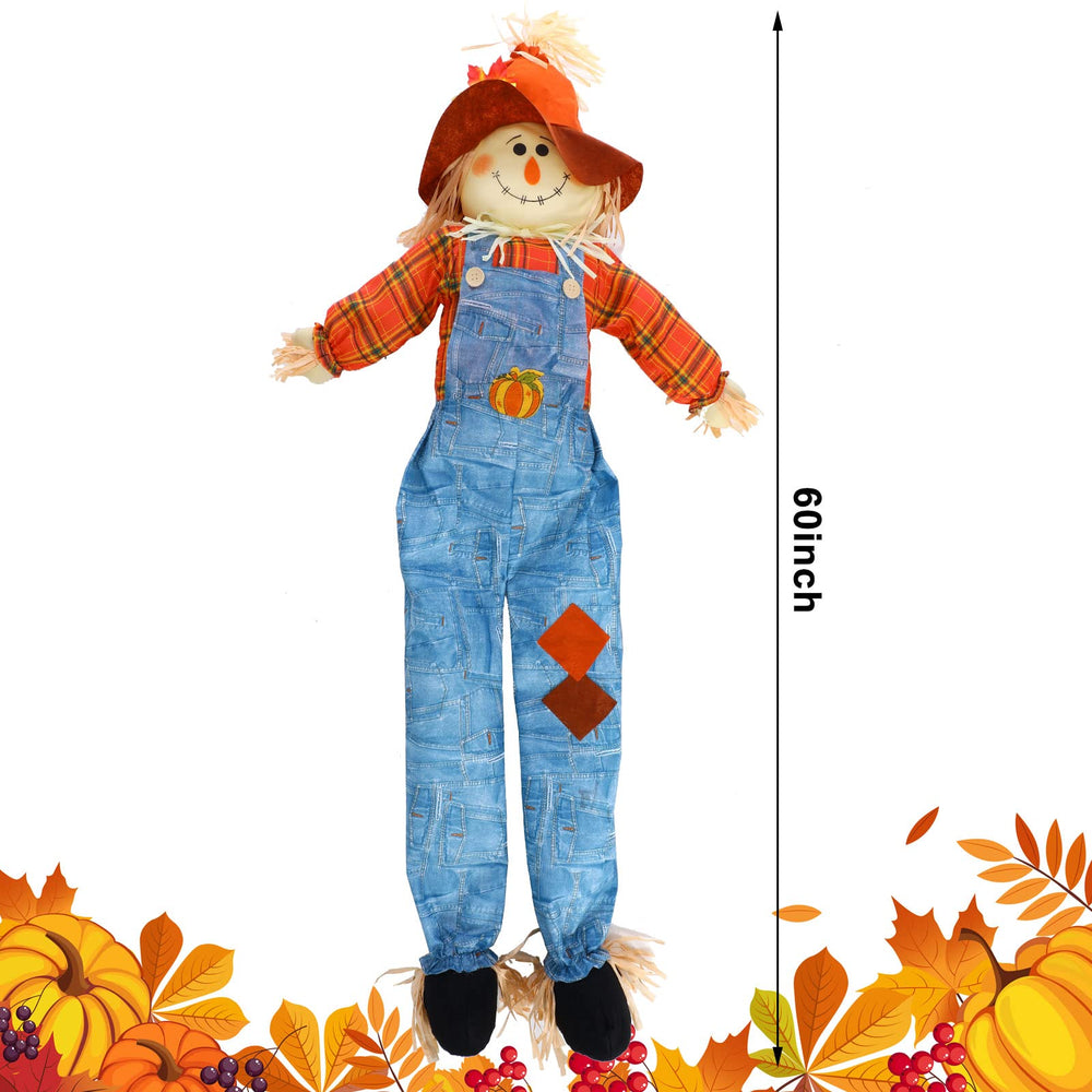 Shappy scarecrow close-up of smiling face highlighting friendly detail