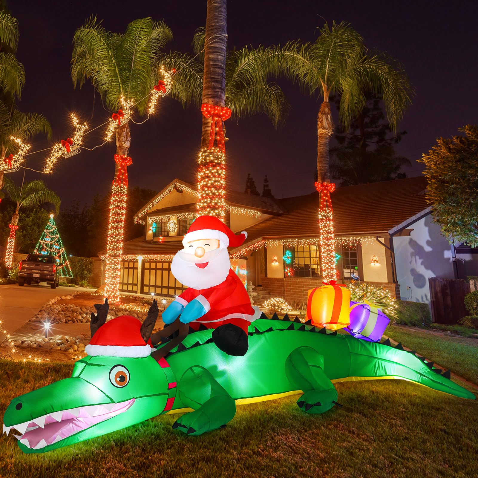 Shappy close-up of LED lights on crocodile highlighting bright, energy-saving glow