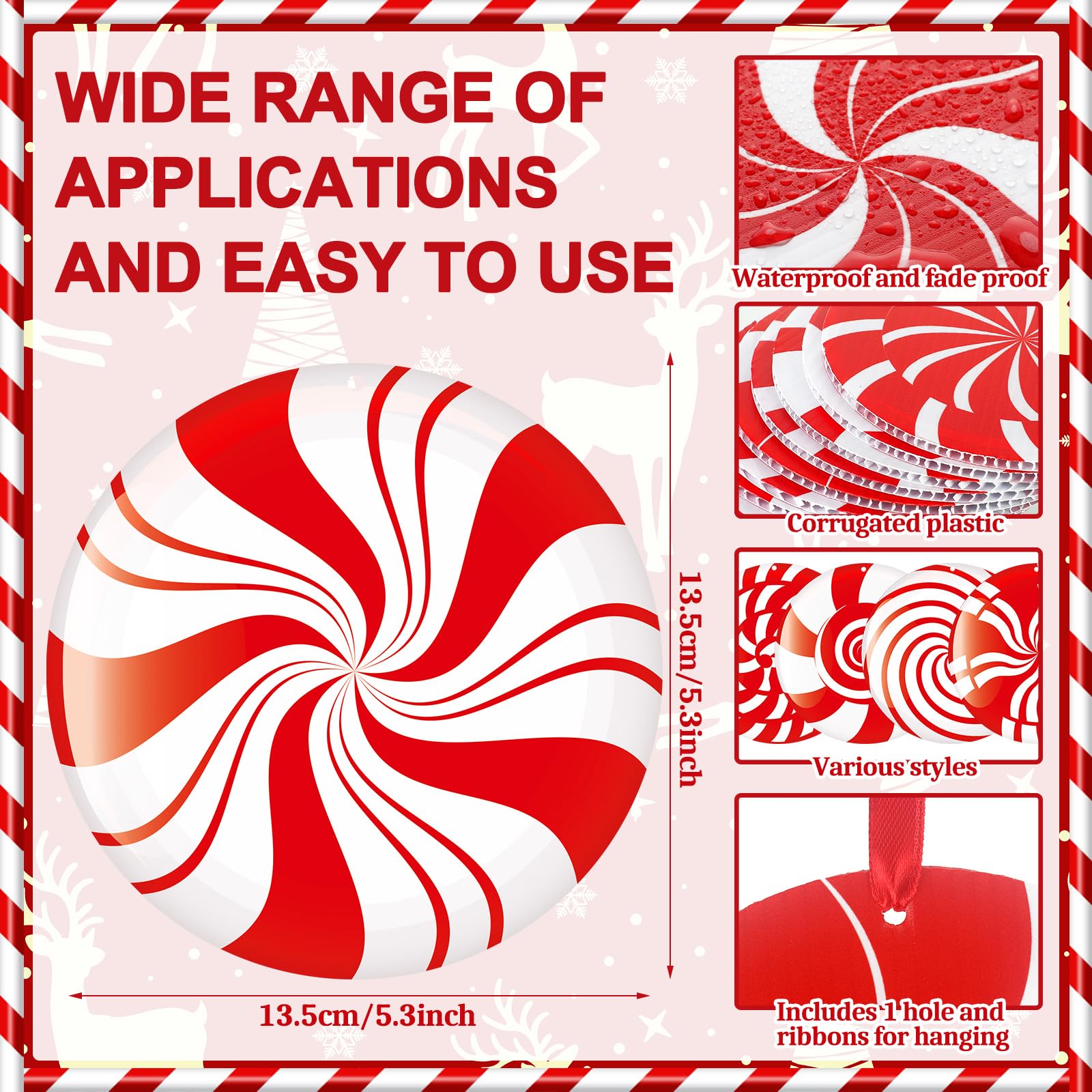Shappy close-up of peppermint print detail displaying crisp color and weather-resistant finish benefit