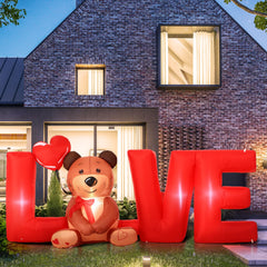 Shappy front view of love letters and bear, bright curb appeal