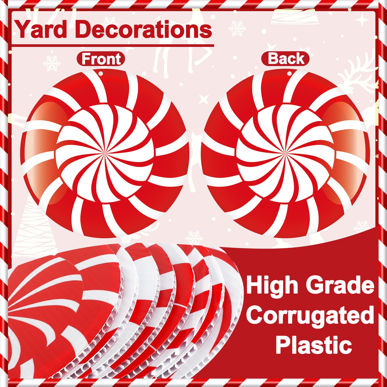 Shappy ornaments hanging from a tree branch illustrating easy outdoor display and festive curb appeal benefit
