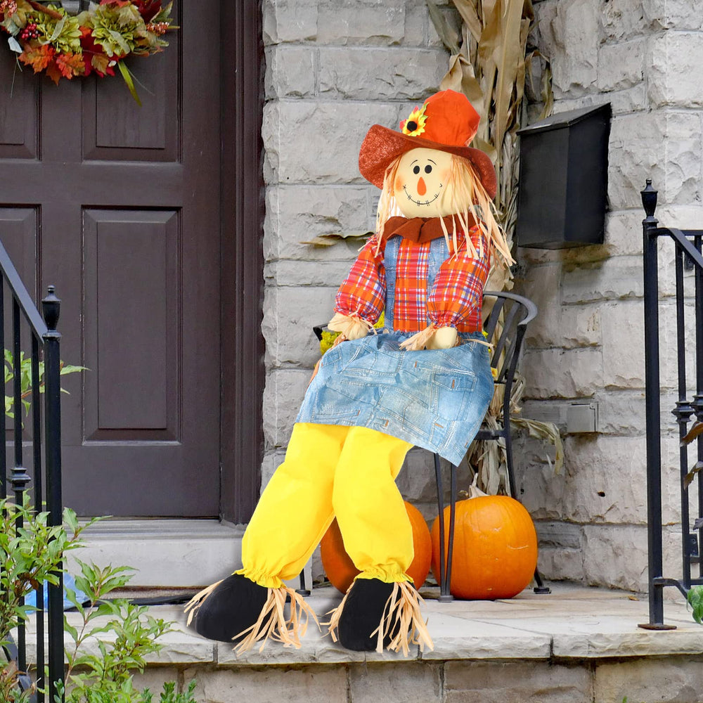 Shappy scarecrow weighted base and hard back detail providing upright stability