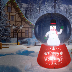 Shappy snow globe front view showing festive snowman and bright graphics