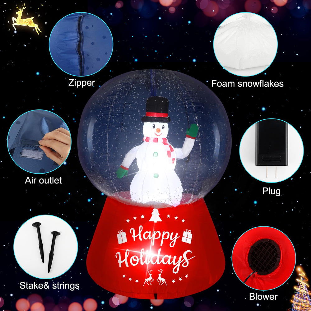 Shappy snow globe on lawn demonstrating 5.5ft scale for yard placement