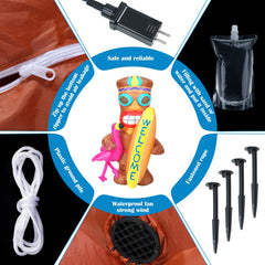 Shappy tiki flamingo built-in blower inflating quickly for fast setup benefit