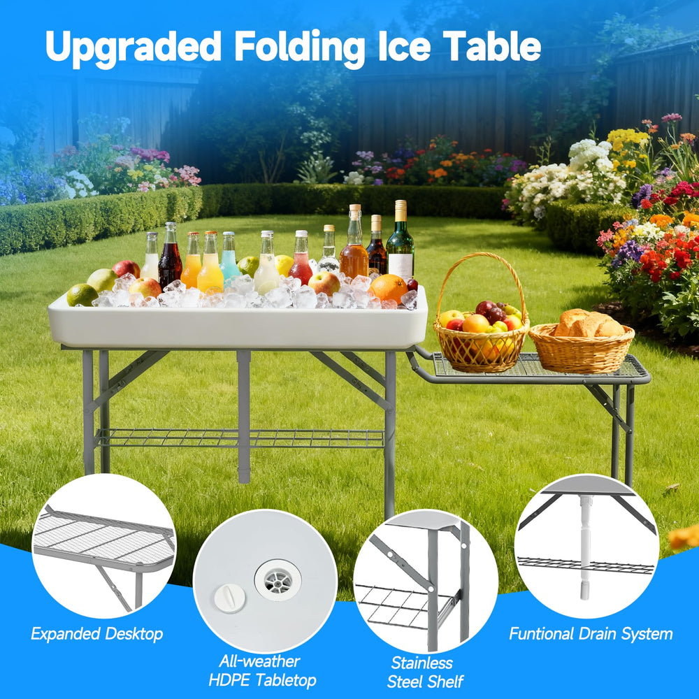 SHAREWIN detachable washable skirt on table improves presentation and hides ice