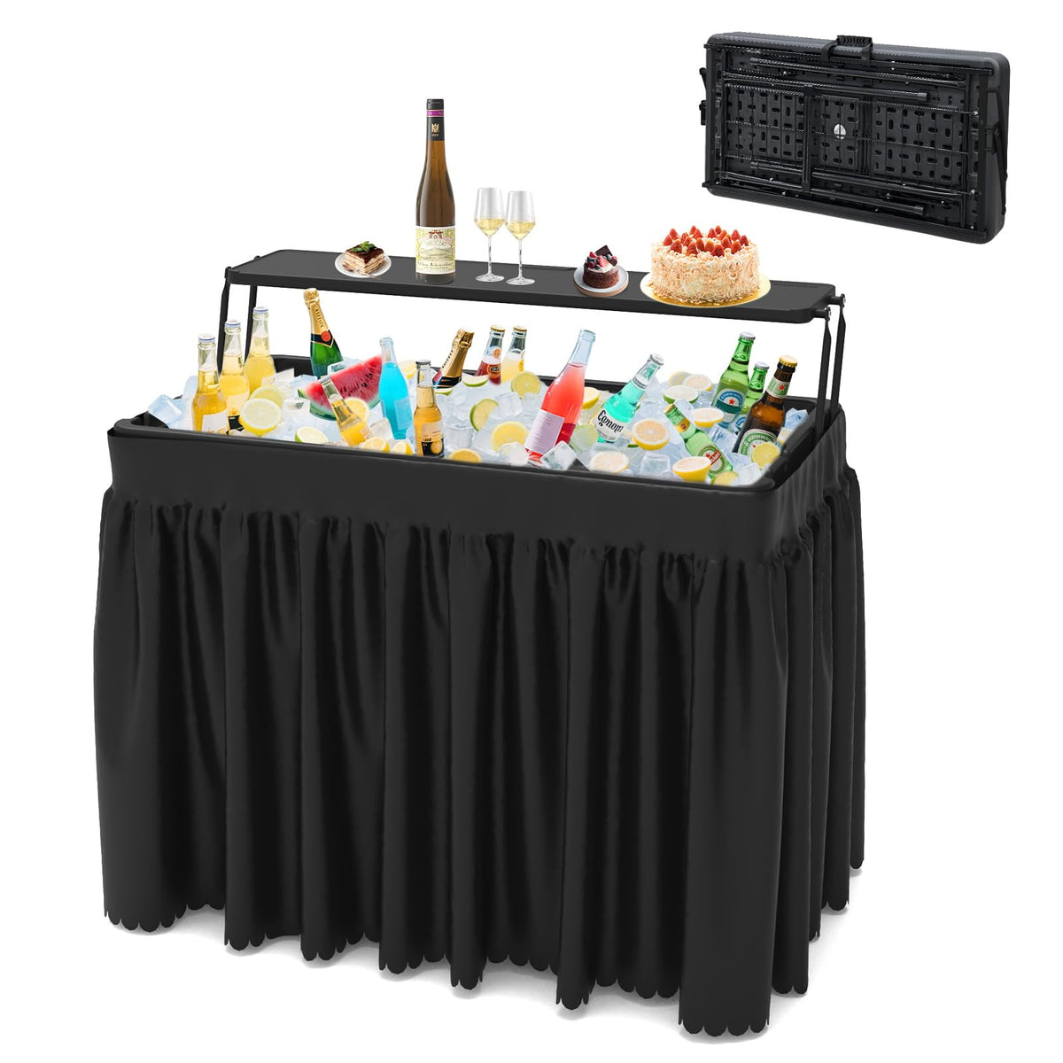 SHAREWIN front view of ice table showing full trough and presentation benefits