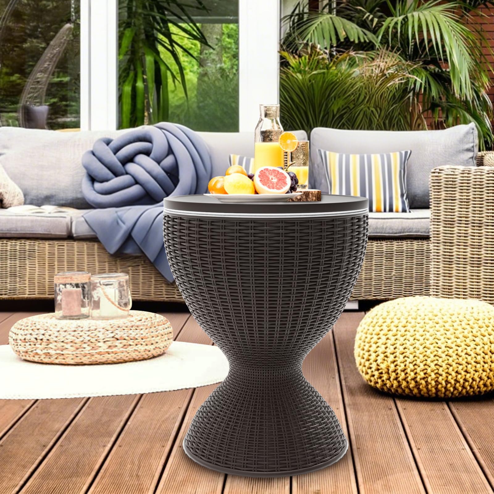 SHAREWIN lifestyle scene poolside party setup minimizes trips to indoor fridge