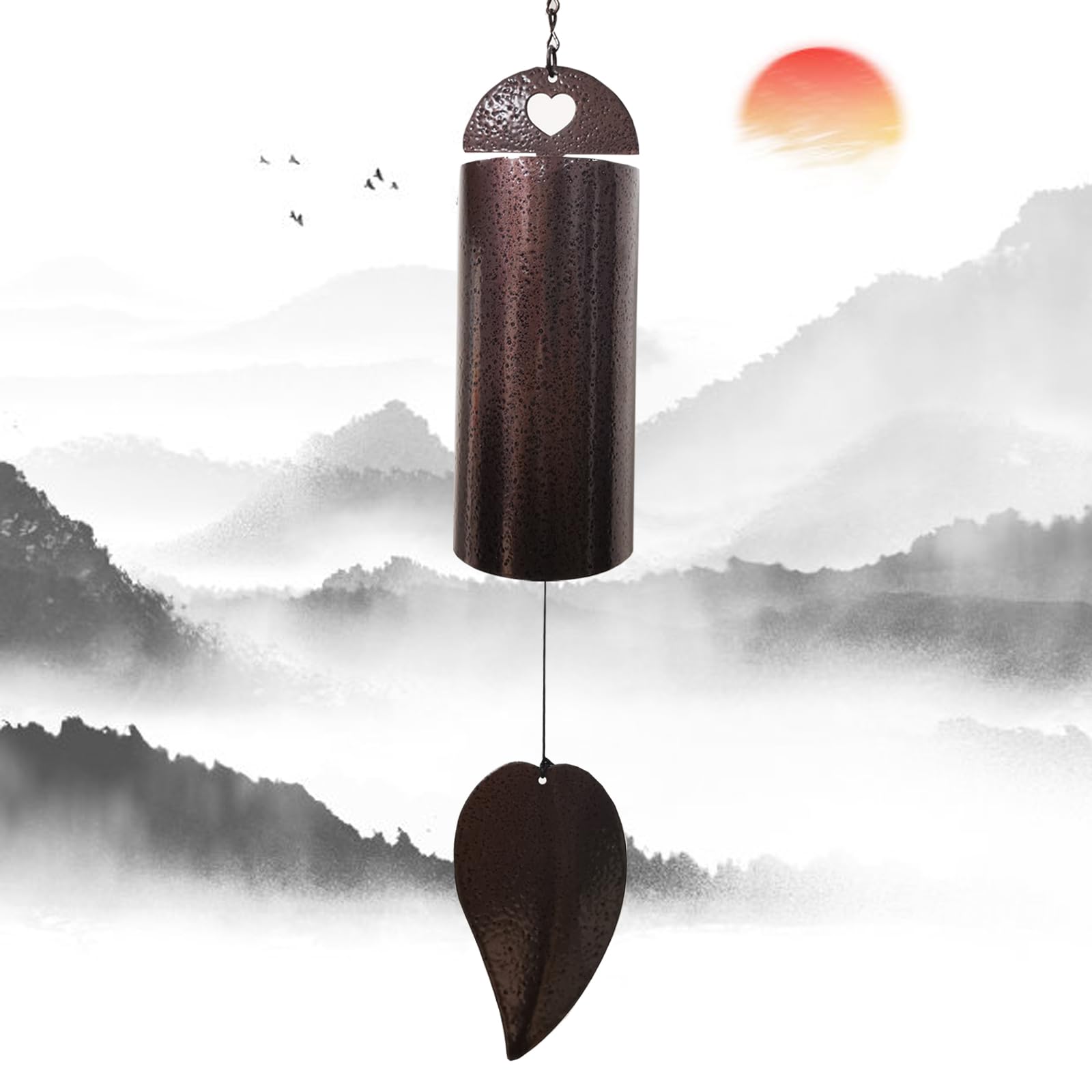 Sharita front view wind chime showing elegant cylinder silhouette and calming effect