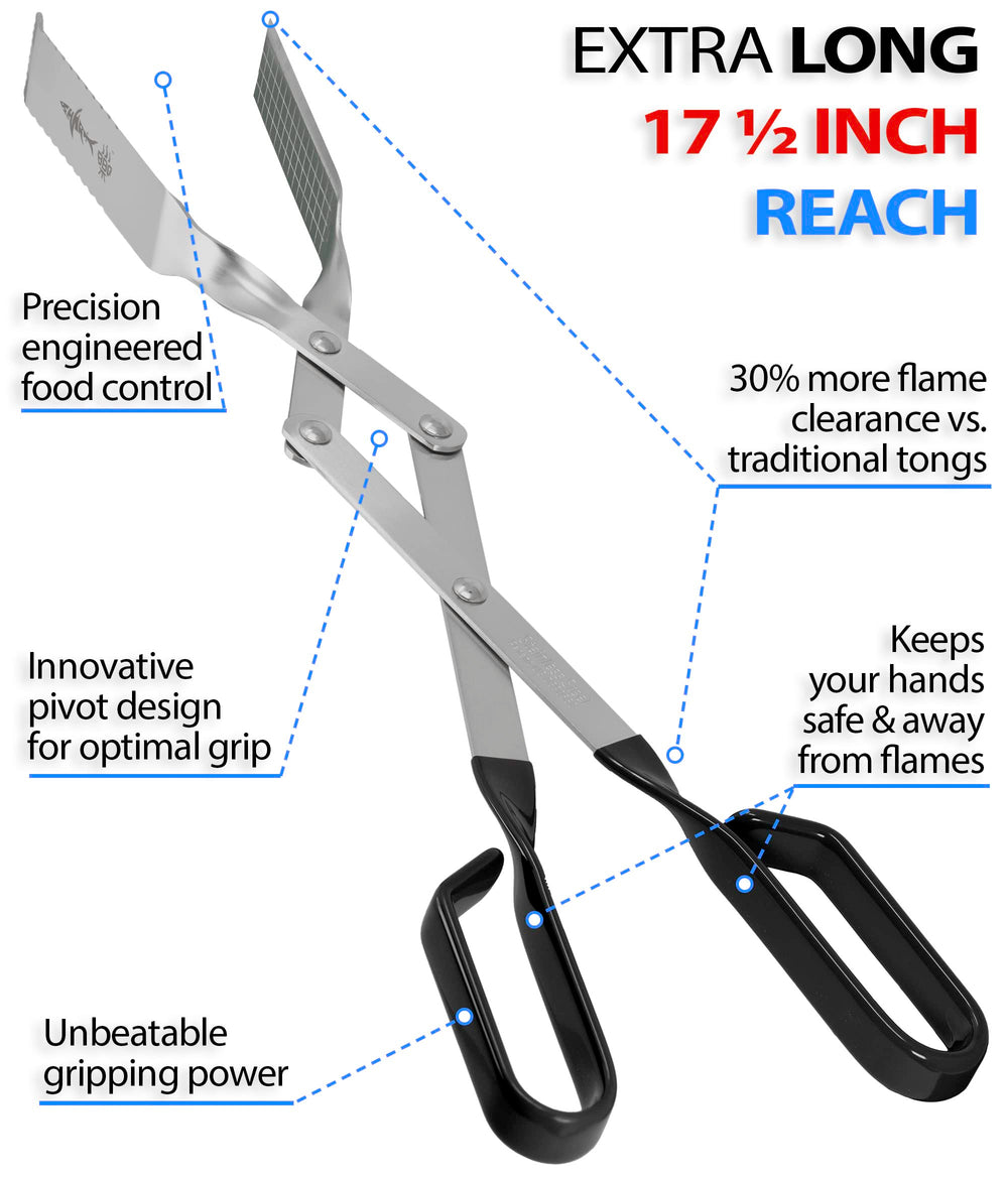Shark BBQ detailed textured tips showing secure grip for slipping foods