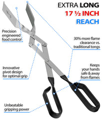 Shark BBQ detailed textured tips showing secure grip for slipping foods