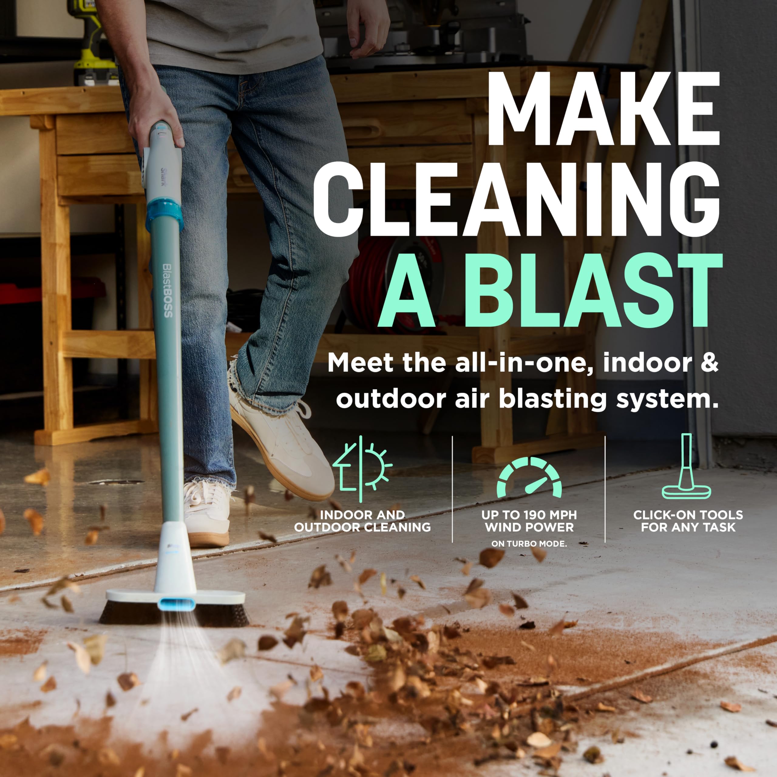 Shark BlastBoss attachments laid out highlighting versatile cleaning options