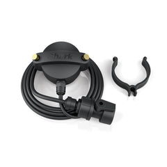 Shark InstaCool front view shows sleek black misting unit and quick cooling benefit