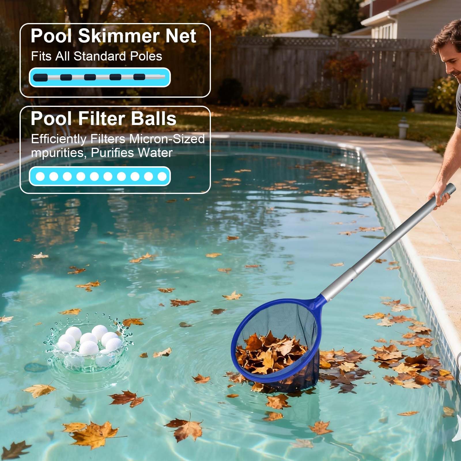 Sharkswell vacuum in use in an inground pool showing effortless cordless cleaning