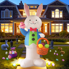 SHDEJTG front view of 12ft inflatable bunny showing cheerful presence