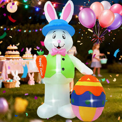 SHDEJTG front view of 12ft bunny showing festive presence and curb appeal