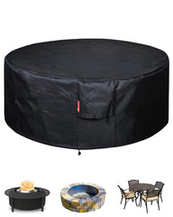 SheeChung front view of full cover protecting a round fire pit, durable defense