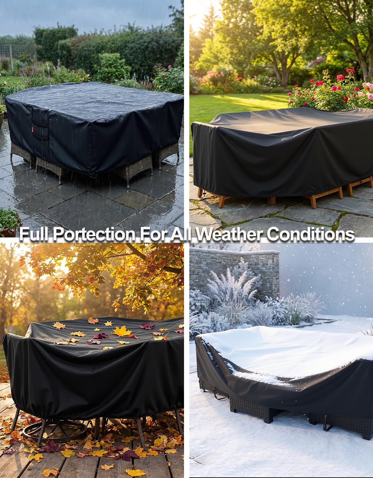 SheeChung covered furniture on rainy day demonstrating water resistance benefit