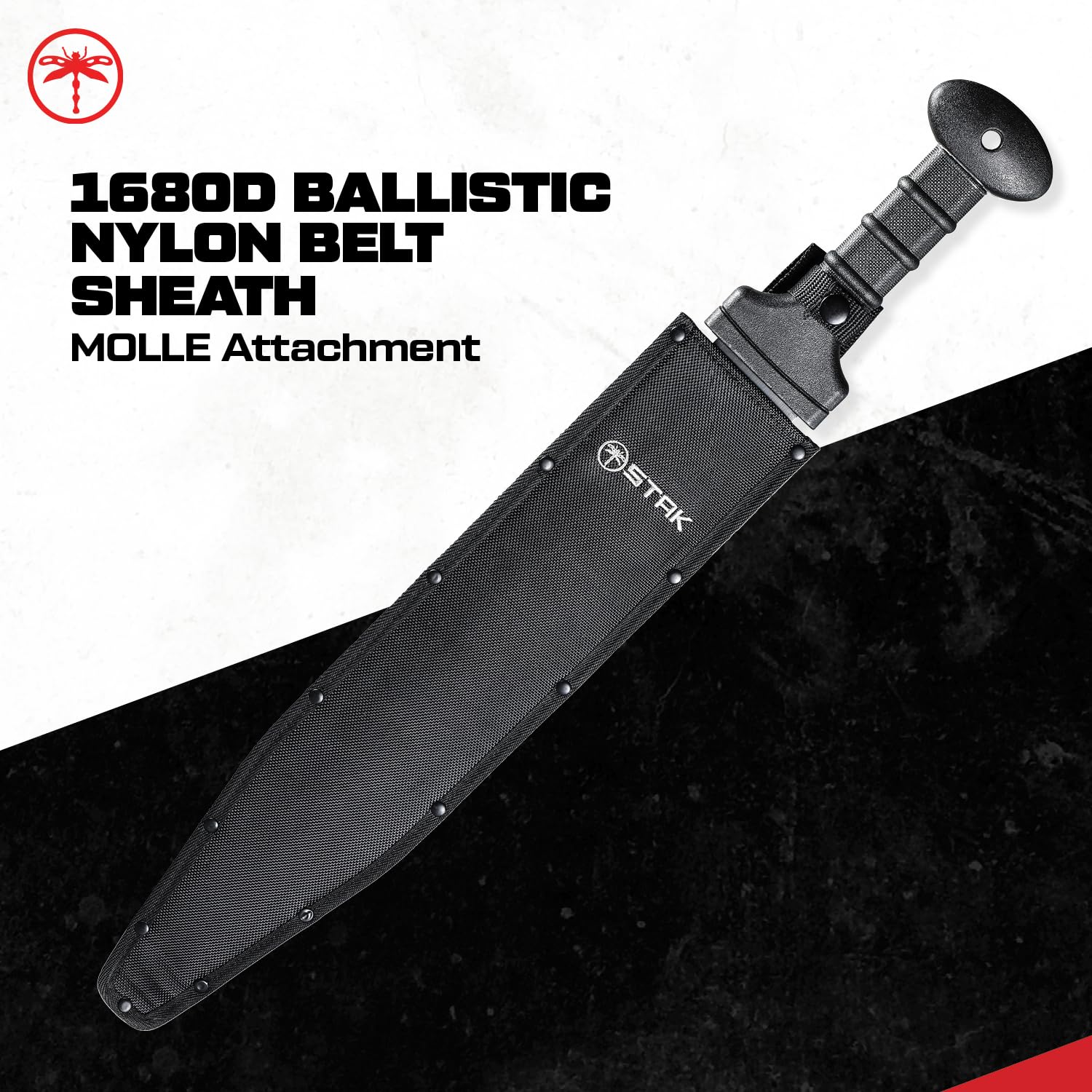Sheffield Meridius sheath MOLLE attachment illustrating versatile carry options