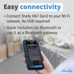 Shelly H&T Gen3 in bathroom demonstrating humidity control and automated ventilation benefit